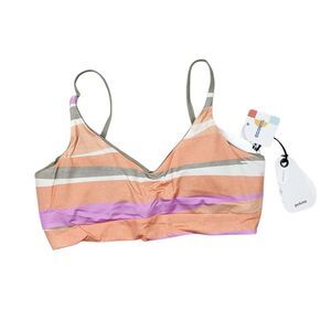 Prana Willow Falls Reversible Bikini Swim Top Waves Orange Green Size Small